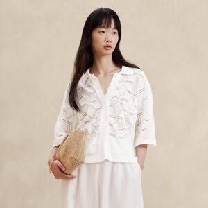 New with tags Banana Republic Lexia resort shirt Iced Vanilla size M